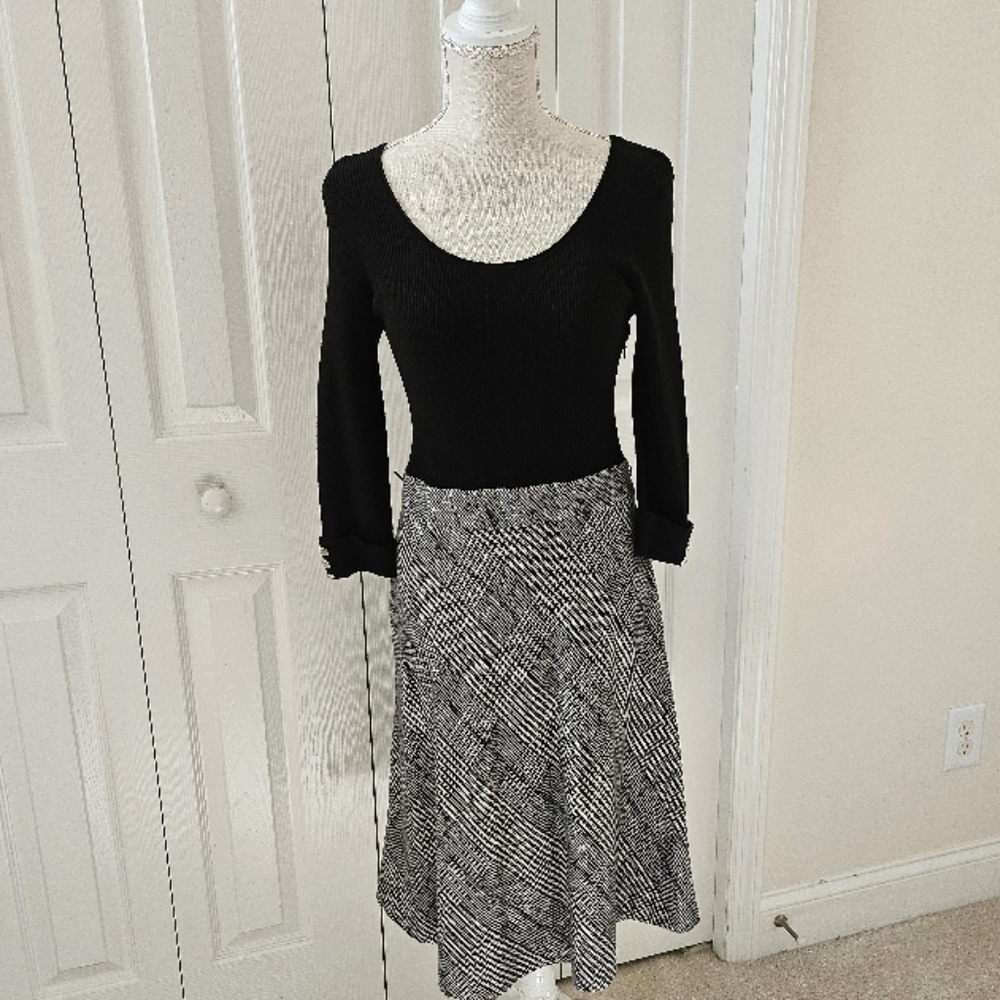 White House Black Market Tweed/Plaid Sweater Dress